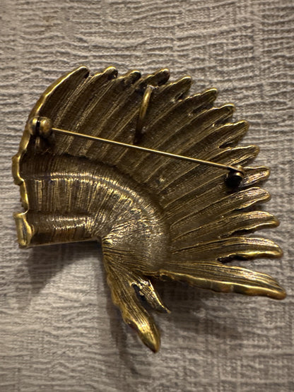 Native American Bejeweled Headdress Pin