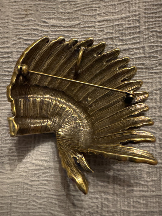 Native American Bejeweled Headdress Pin