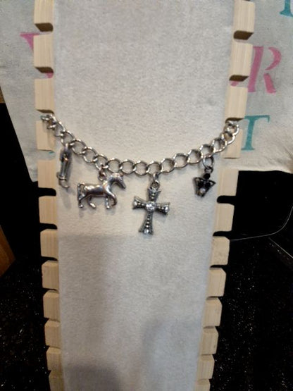 Silver  Charm Bracelet, 10"