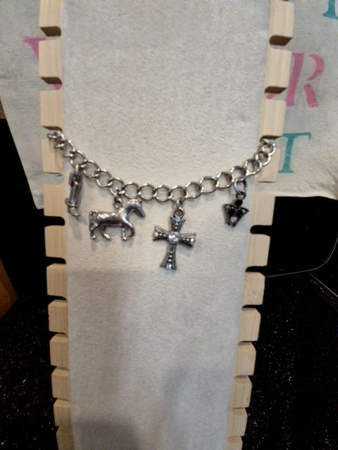 Silver  Charm Bracelet, 10"