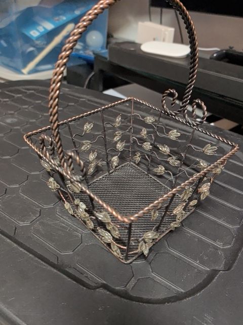 Wire Basket w/Beading, 7.5" Square x 10"
