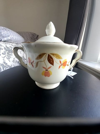 Autumn leaf Halls superior china Covered sugar bowl