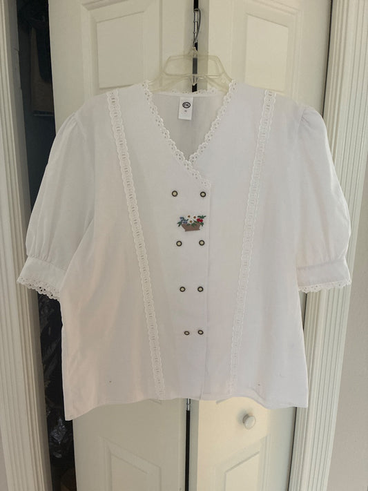 Vintage Austrian trachten blouse size L