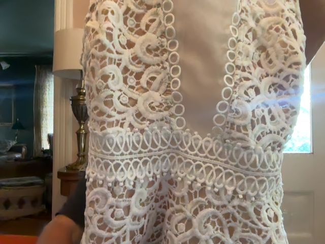 Nude/White DO + BE Lacy Top, M