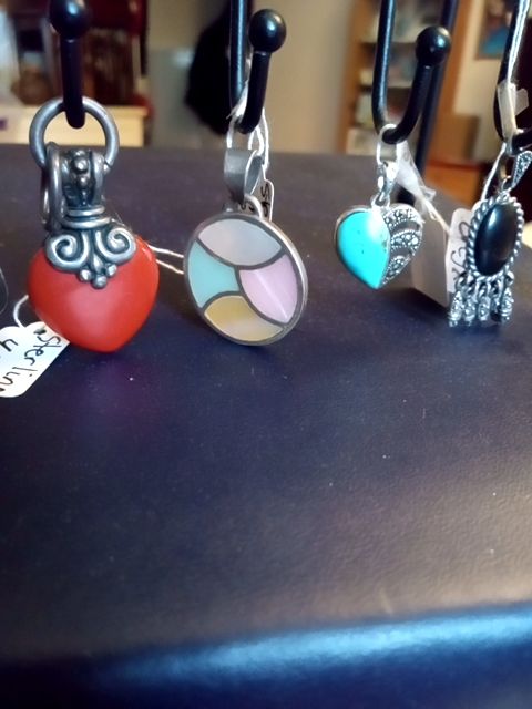 Sterling silver multi pastel stone circular pendant