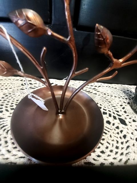 Bronze plated jewelry tree