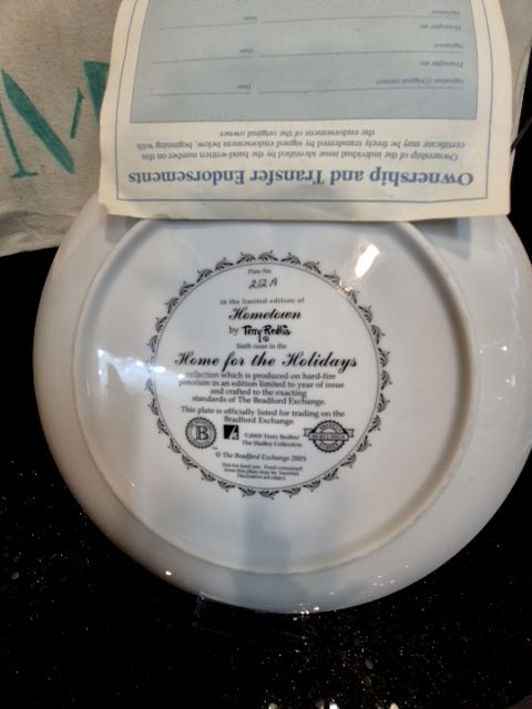 Silver Border Terry Redlin "Hometown" Home for the Holidays Collection Plate, 9.25"