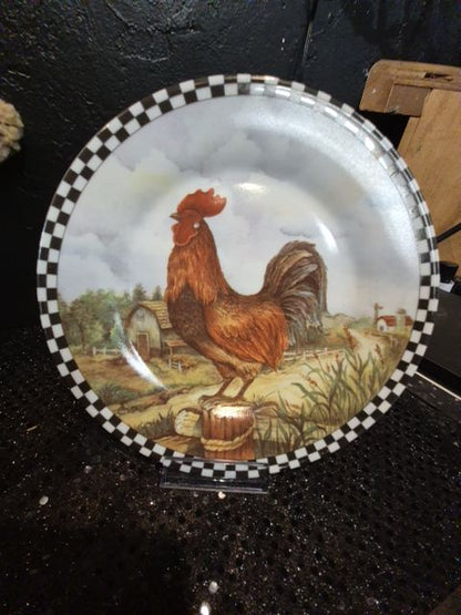 Red Rooster Plate, 8"