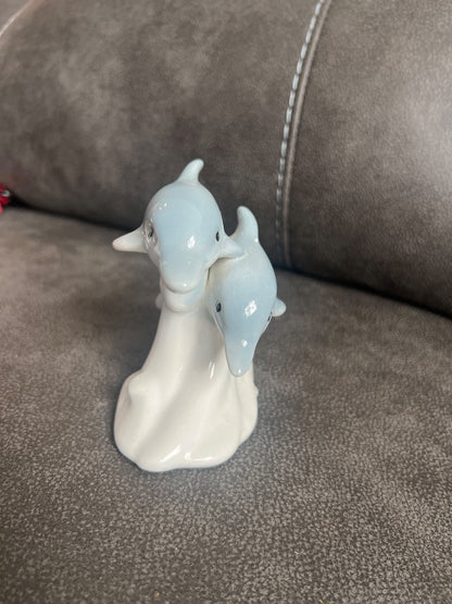 Porcelain dolphin figurine made in Japan