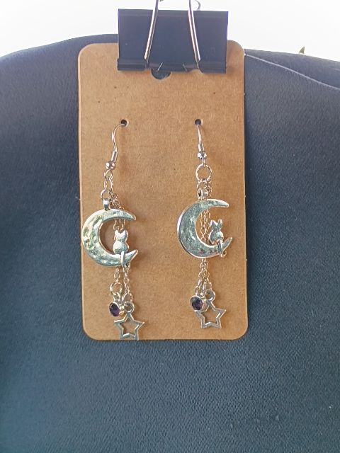 Silver with Purple gem Designs by Raven Dangle Hook Earings