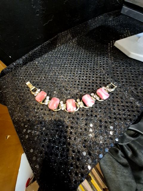Vintage Pink & Lavender rhinestone Juliana Bracelet As Is