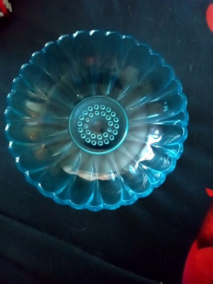 Turquoise  Hazel-Atlas Capri: glass bowl