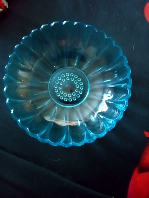 Turquoise  Hazel-Atlas Capri: glass bowl