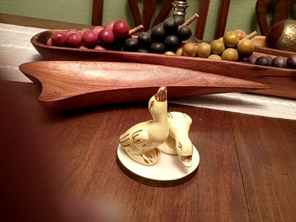 Vintage yellow ceramic duck Display