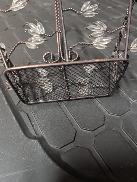 Wire Basket w/Beading, 6.5" x 4.5" x 8"