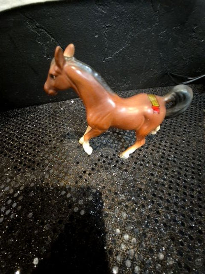 Brown w/Black National Museum Gettysburg, PA Ceramic Horse Figurine, 4" × 1.5" × 4"