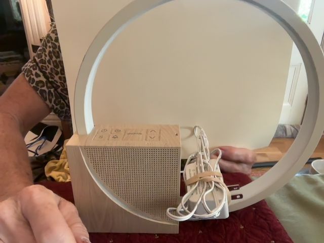 Cream  Natural Sounds Bedside Lamp, 9 x 9 x 2