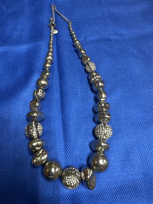 Silver-Tone Stone Necklace