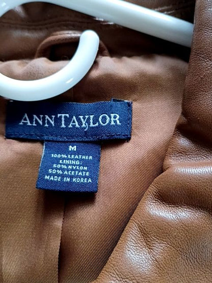 Camel  Ann Taylor women's leather jacket size medium, Medium