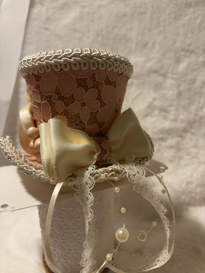 Walnut/Ivory MysticalCreationsByMaira Pearl mini top hat