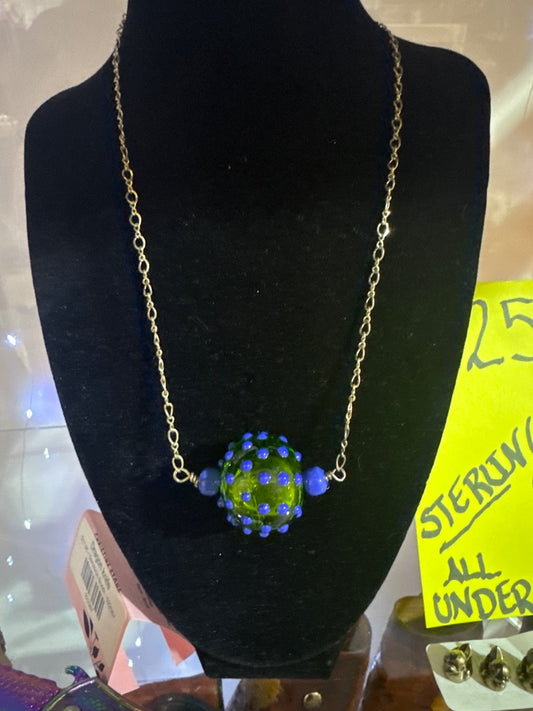 Amethyst chip and sterling necklace