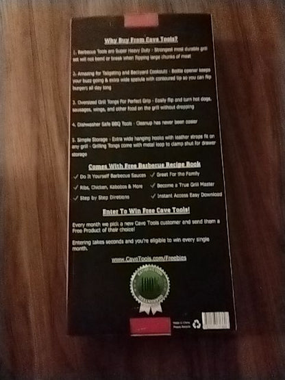 Silver Stainless Steel Cave Tools BBQ Grilling Tool Set