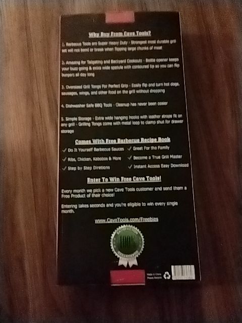 Silver Stainless Steel Cave Tools BBQ Grilling Tool Set