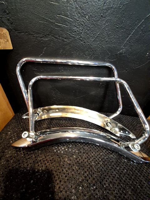 Chrome Yamaha Rear Strut Covers Saddle Bag Supports - YHH200/YHH201, 15" × 8"