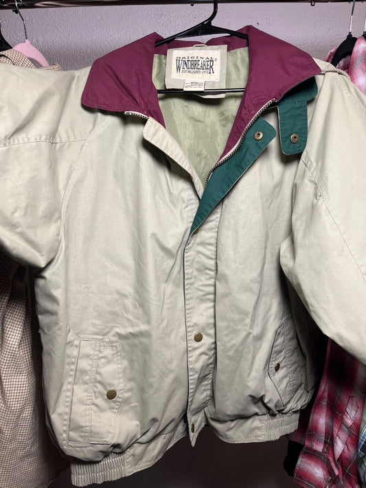90s Khaki Original Windbreaker As-Is, L