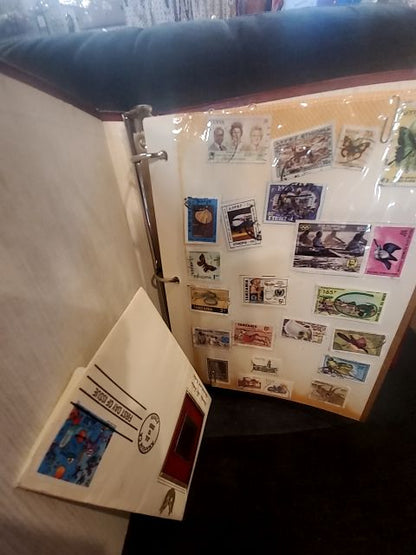 Burgandy Album World Stamp Album, 10" × 11"