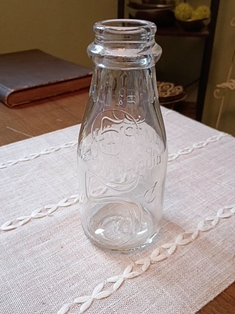 1940's milk glass bottle