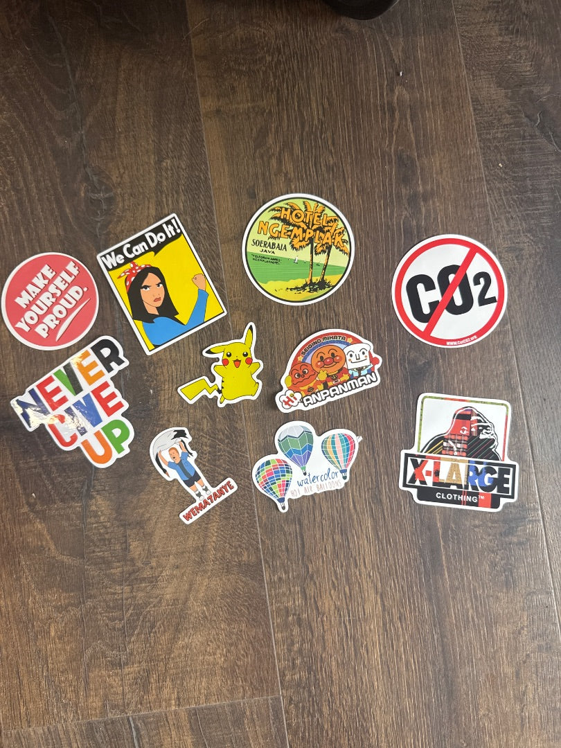 Assorted stickers in store