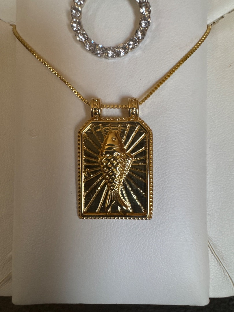 925GP Imported from Turkey Turkey Cultural Fish Necklace