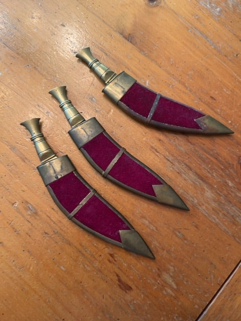 Nepalese KukrI Letter Opener with red velvet scabbard
