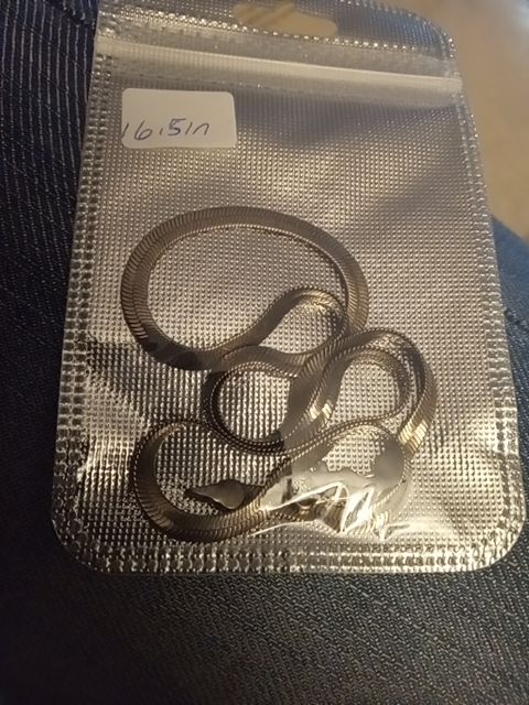 Sterling silver herringbone 16.5 inch chain, 16.5