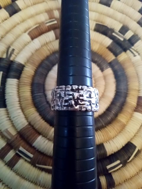 Sterling silver Signed TR Ring, Mens 9