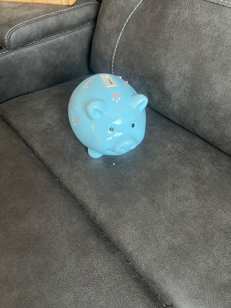 Blue piggy bank