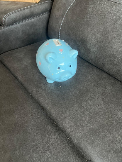 Blue piggy bank