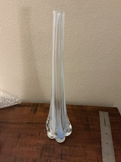 Clear Murano Murano Elephant Foot bud vase, 10.5”