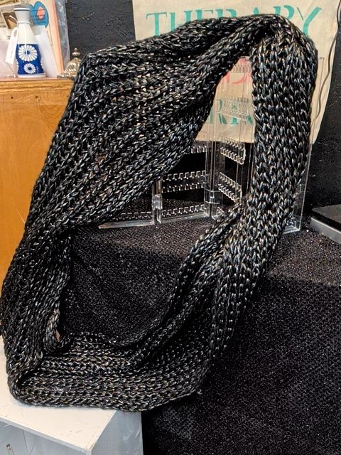 Charcoal Knit Infinity Scarf