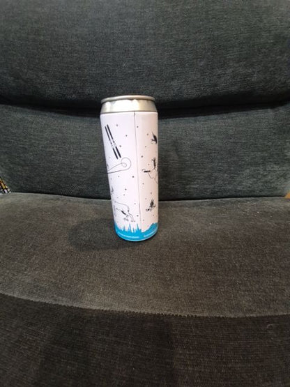 White w/Blue  Yeti Stash Can, 2.25" × 6.25"
