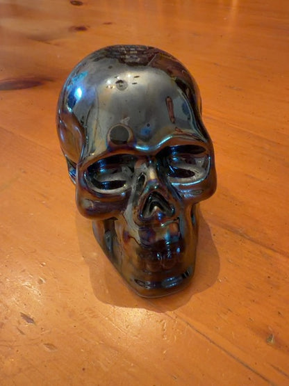 Iridescent ceramic skull