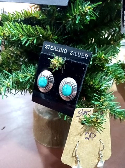 Sterling silver small NA earrings