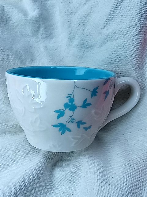 Blue Starbucks Leaf teacup mug