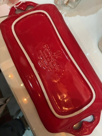 Red  Italian ceramic tray/platter