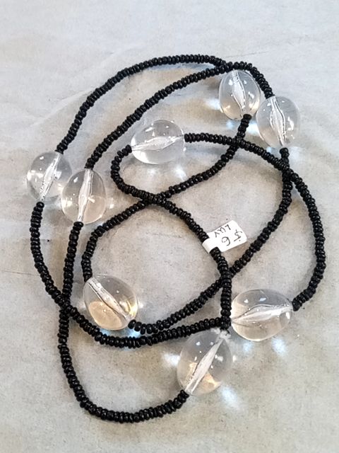 Black  Clear chunky bead necklace