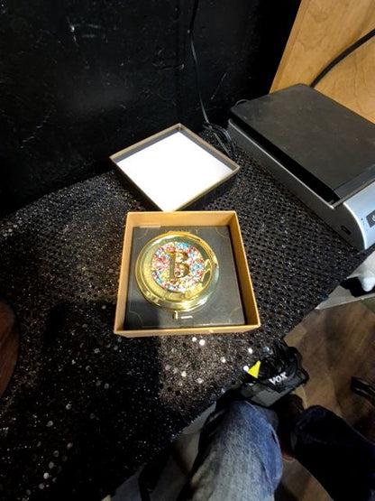 Gold Monet Compact Mirror "B", 2.75"