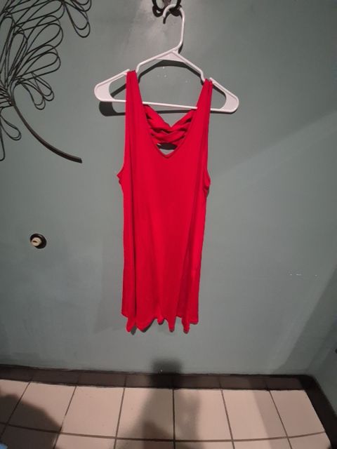 Red Sheila Rose Tank Dress, XL