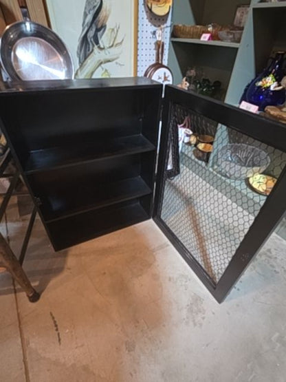 Black wall curio cabinet
