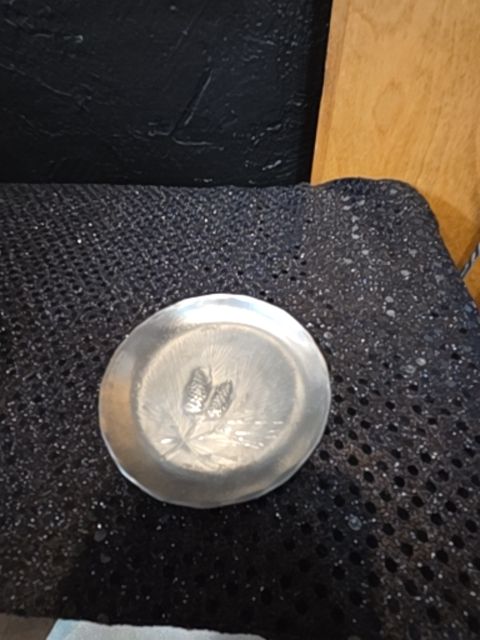 Vintage Wendell August Forge Stainless Steel Pine Cone Plate